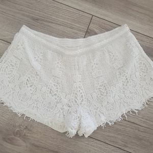 Women's white lace shorts